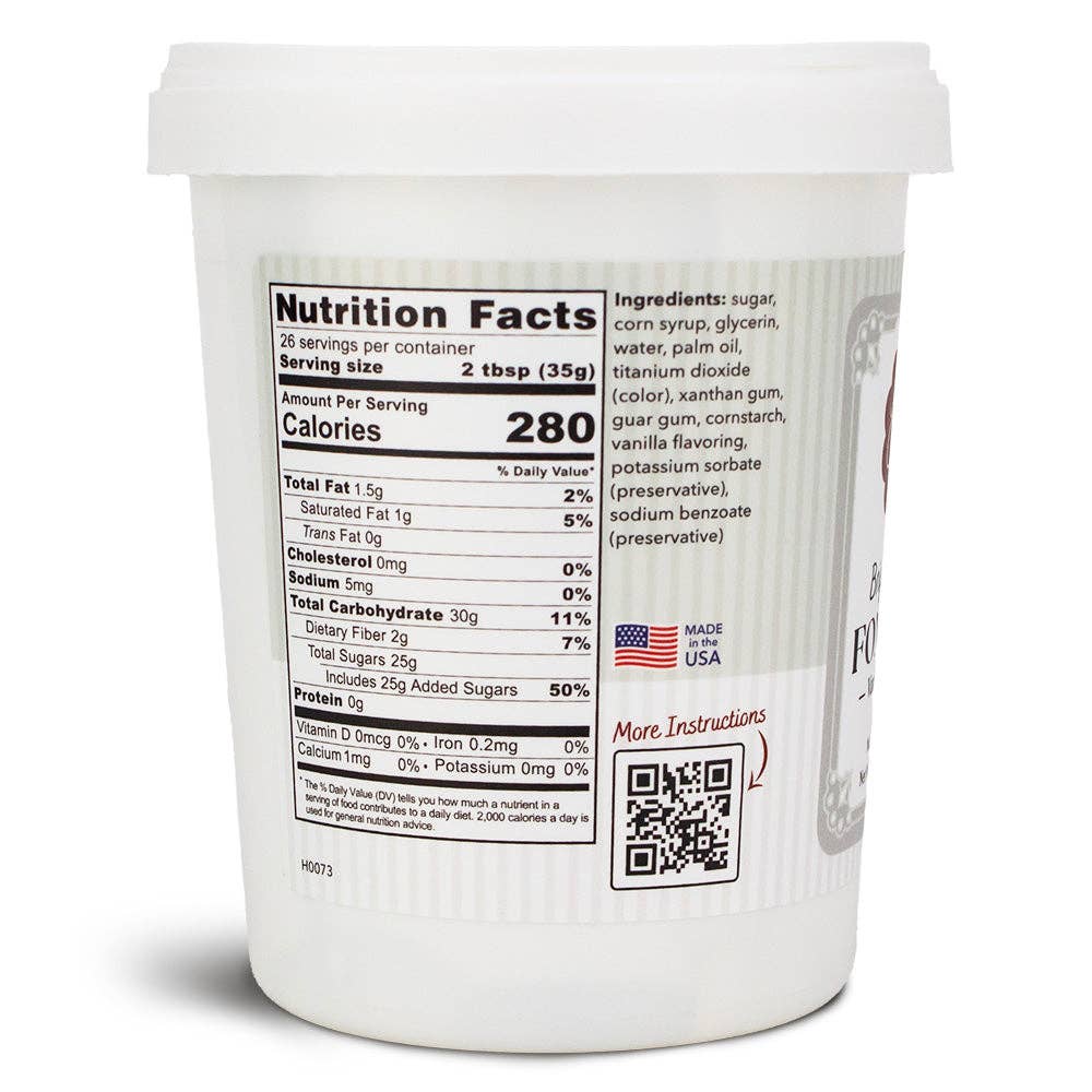 Ann Clark Bright White Fondant, Vanilla Flavor, 32 oz