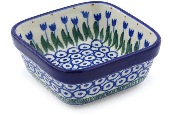 Square Bowl 4" Water Tulip Theme