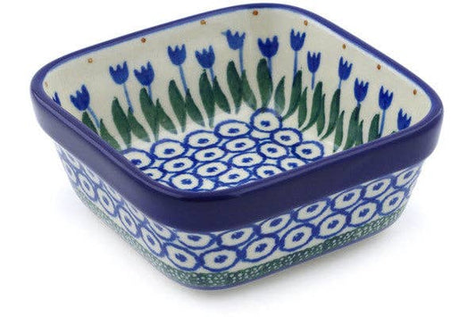 Square Bowl 4" Water Tulip Theme