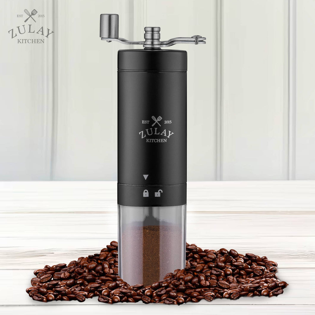 Zulay Kitchen Manual Coffee Grinder with Foldable Handle - Black