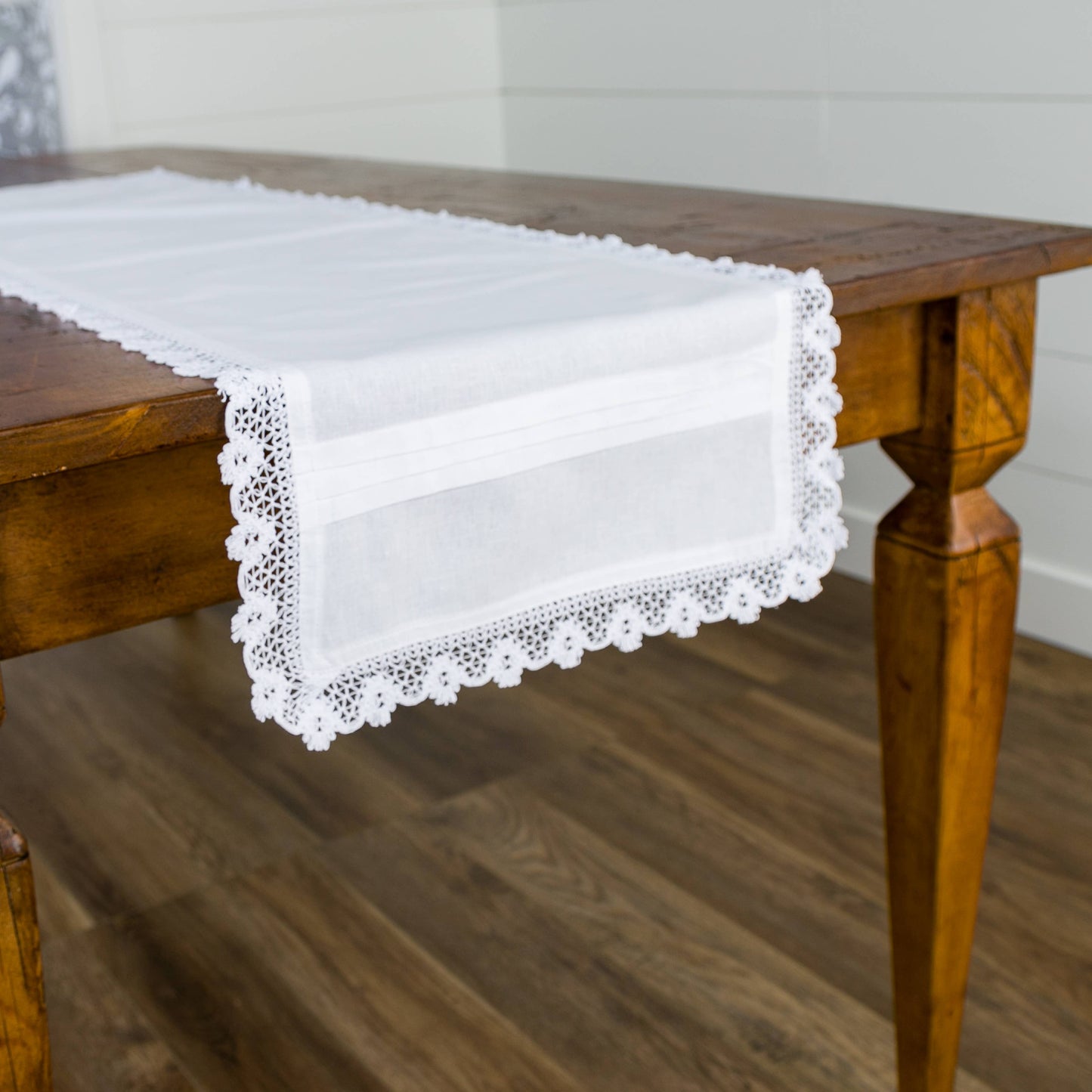 Glenfield 16x72 White Cotton Linen Table Runner