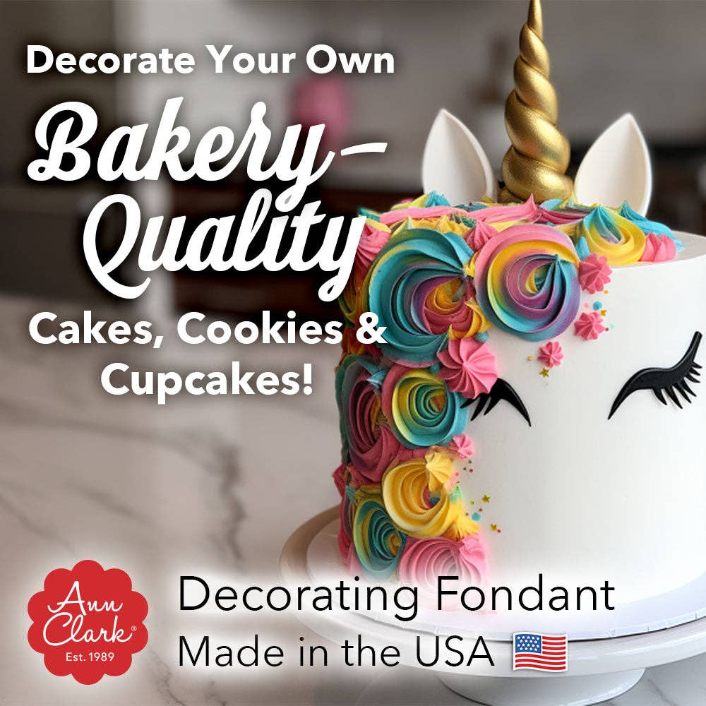 Ann Clark Bright White Fondant, Vanilla Flavor, 32 oz