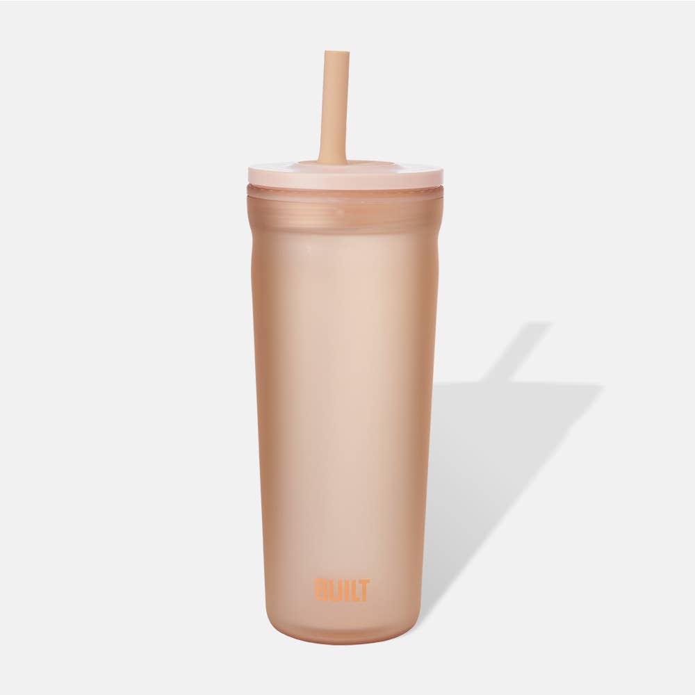 20oz Peach Straw Seal Bedford Tumbler