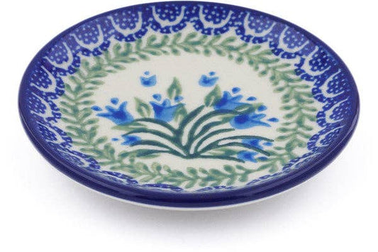 Mini Plate, Coaster plate 4" Feathery Bluebells Theme