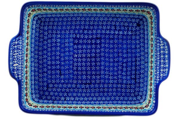 Rectangular Baker with Handles 15" Spring Country Trip Theme