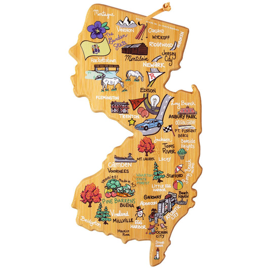 New Jersey Cutting Board with Artwork by Fish Kiss™