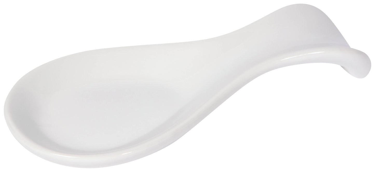 White Stoneware Spoon Rest