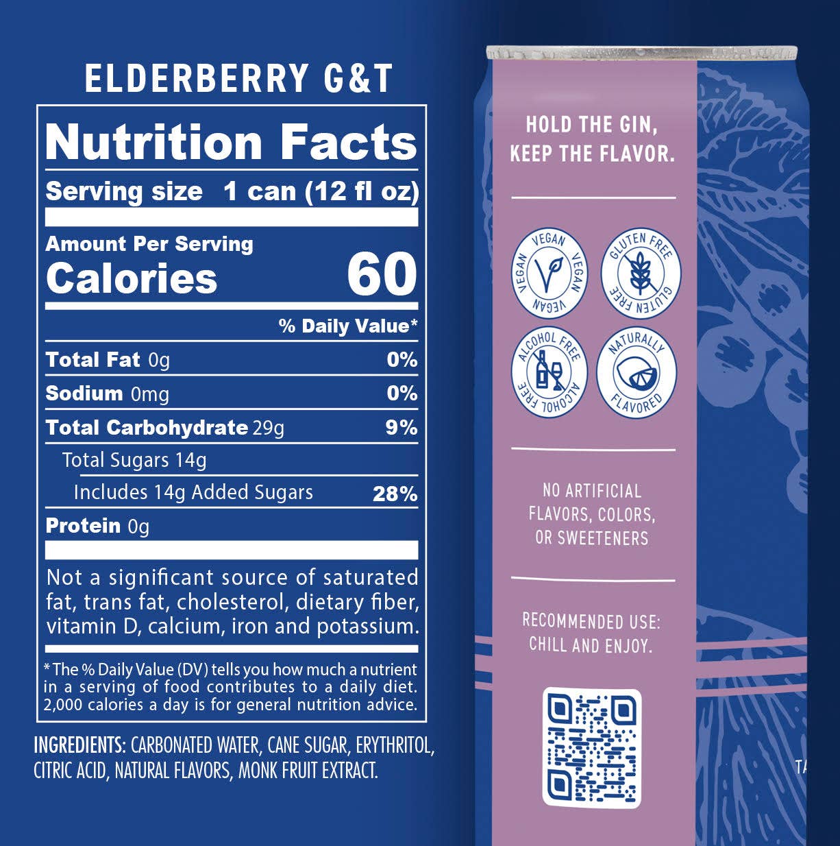 Non-Alcoholic Gin & Tonic Drink - Elderberry G & T Mocktail