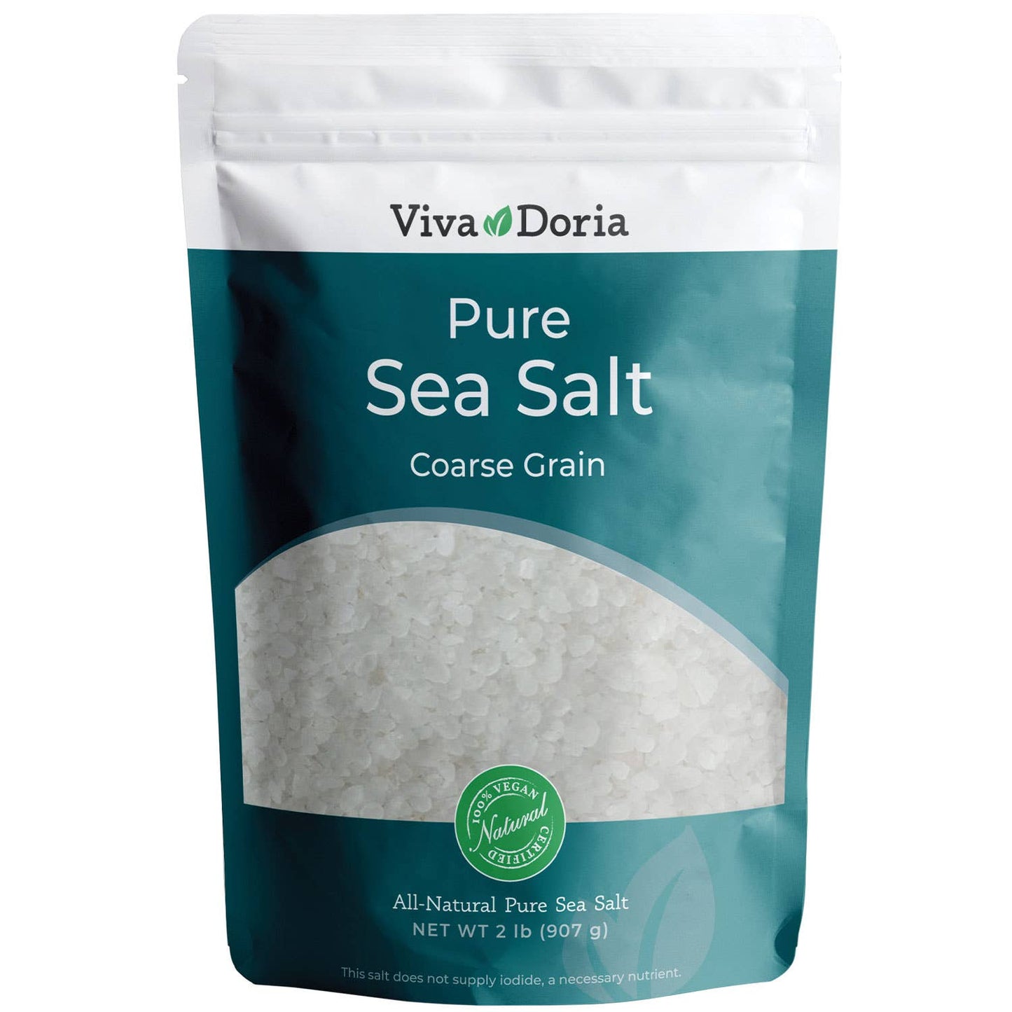 Pure Sea Salt, Coarse Grain, 2 lb Ideal For Salt Grinders