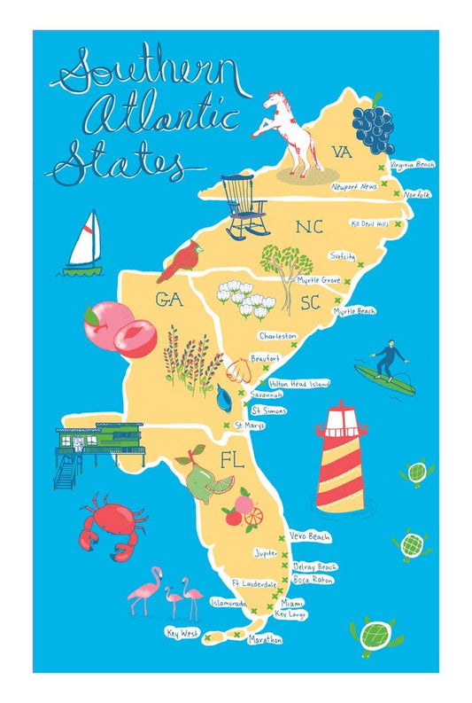 Southeastern States Region Tea Towel
