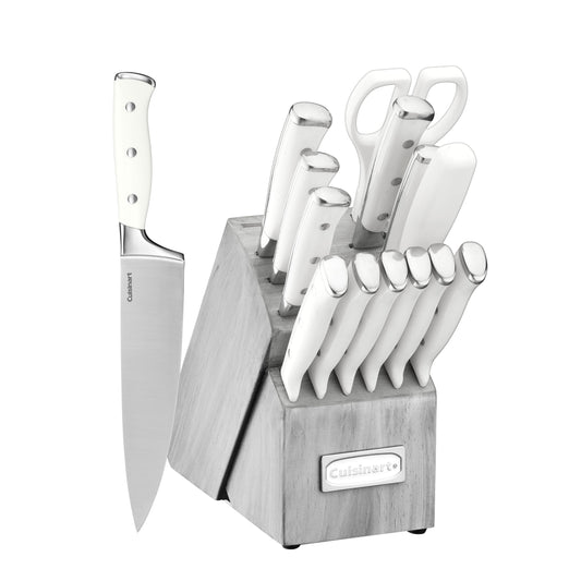 Cuisinart 15pc White Triple Rivet Block Set