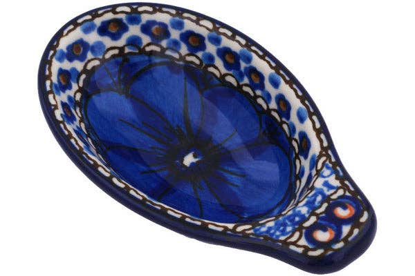 Dish for Pits 4" Cobalt Poppies Theme UNIKAT