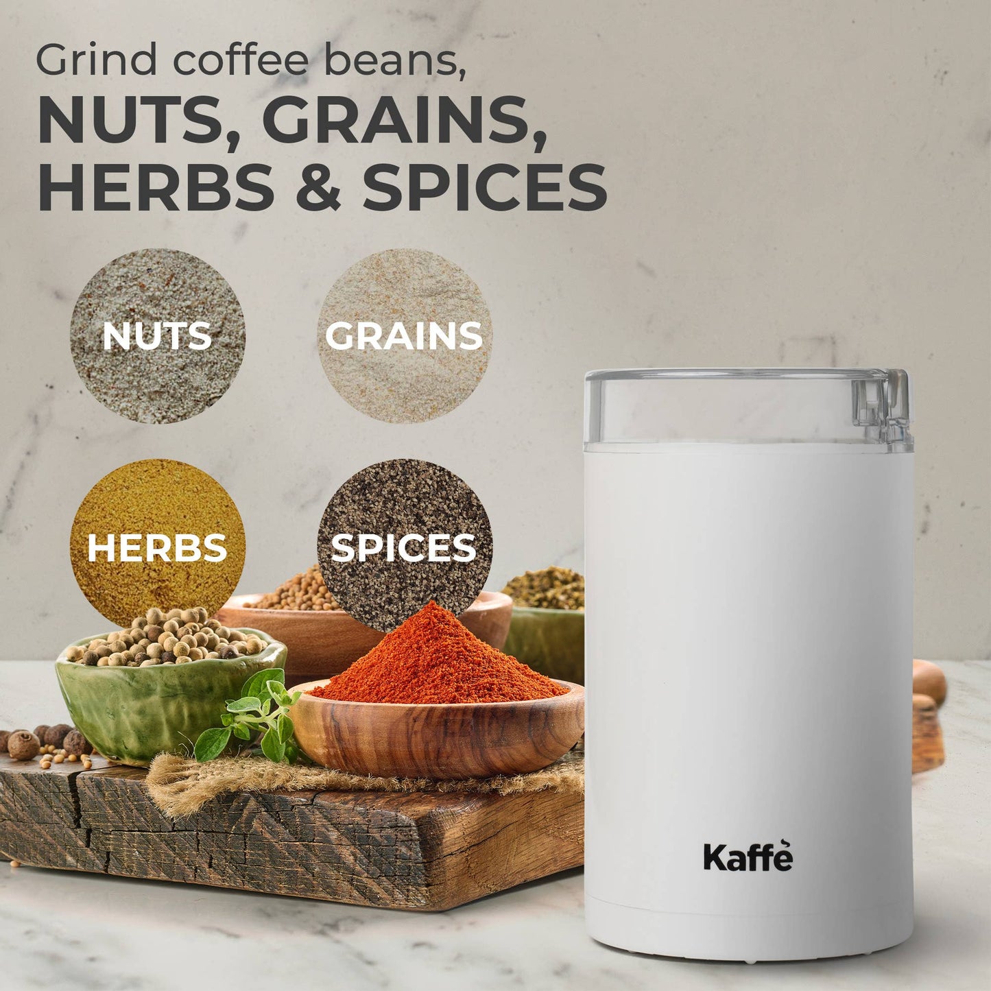 Kaffe Electric Coffee Grinder w/ Cleaning Brush - 3oz