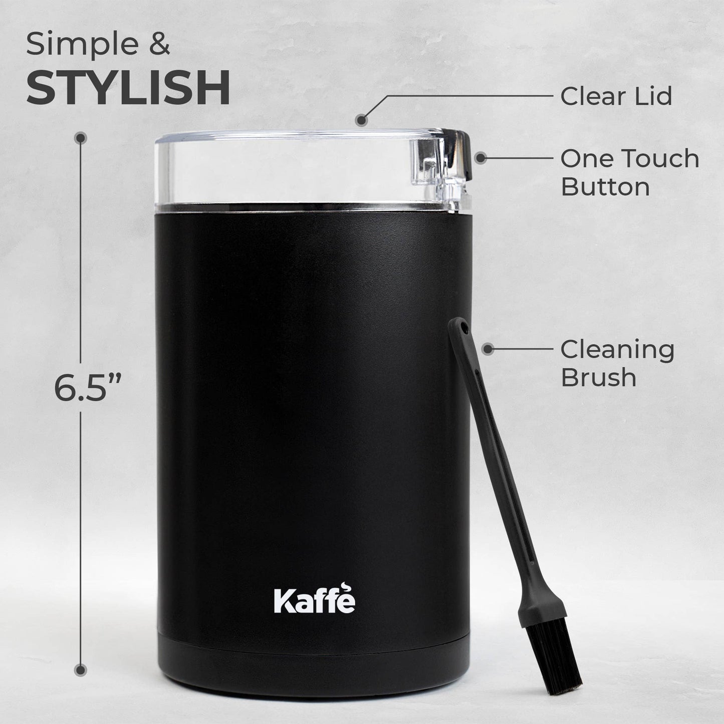 Kaffe Electric Coffee Grinder w/ Cleaning Brush - 3oz