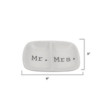 Load image into Gallery viewer, Mr./Mrs. Ceramic 2-Section Dish
