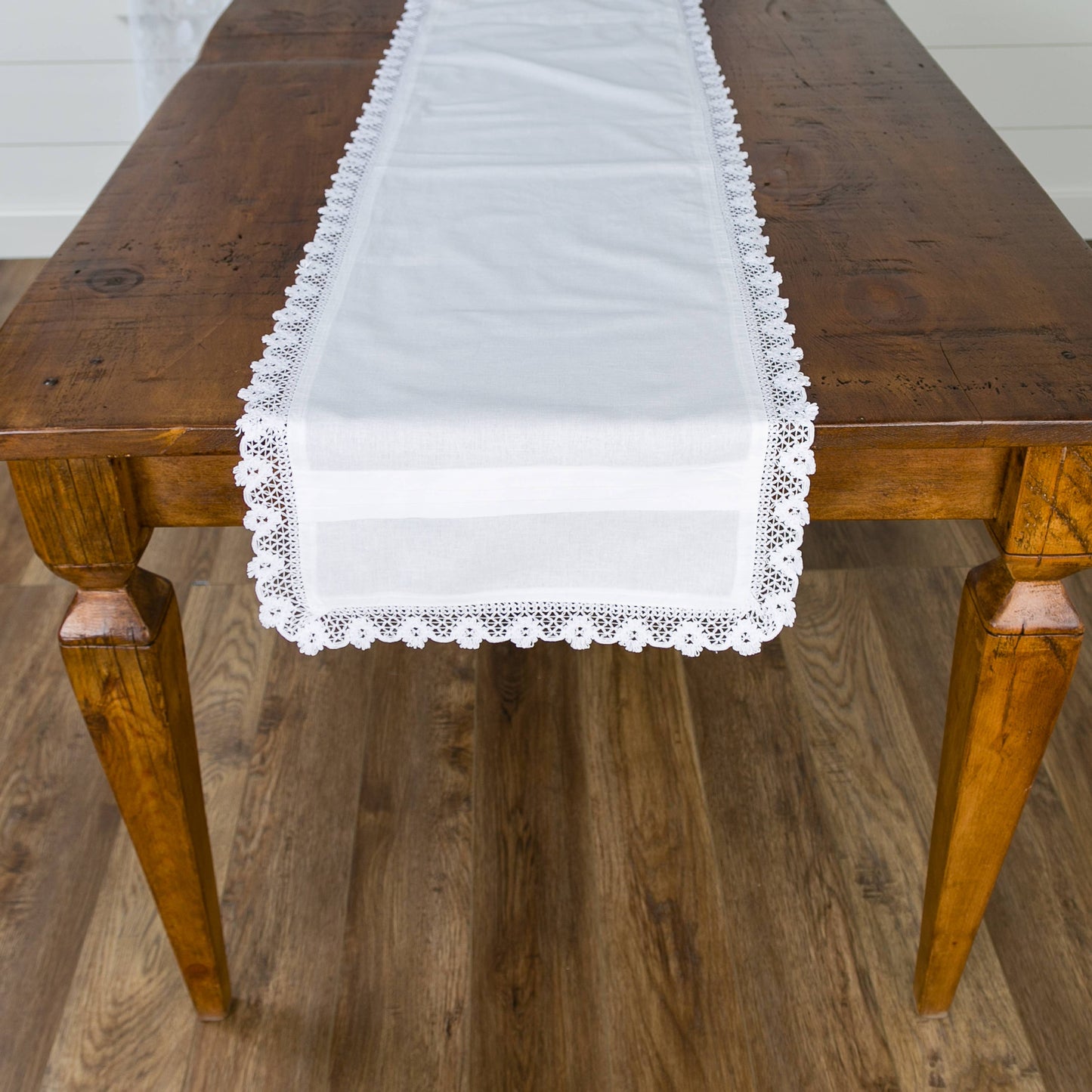 Glenfield 16x72 White Cotton Linen Table Runner