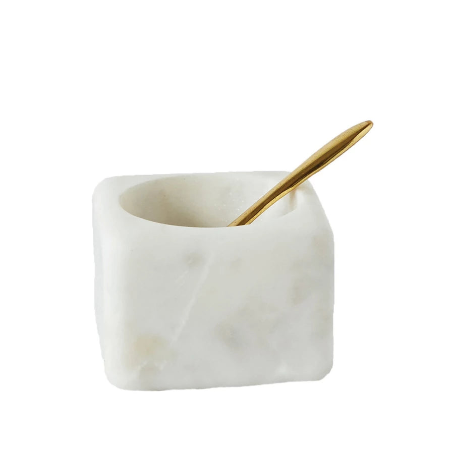 Marble Bowl w/brass Spoon