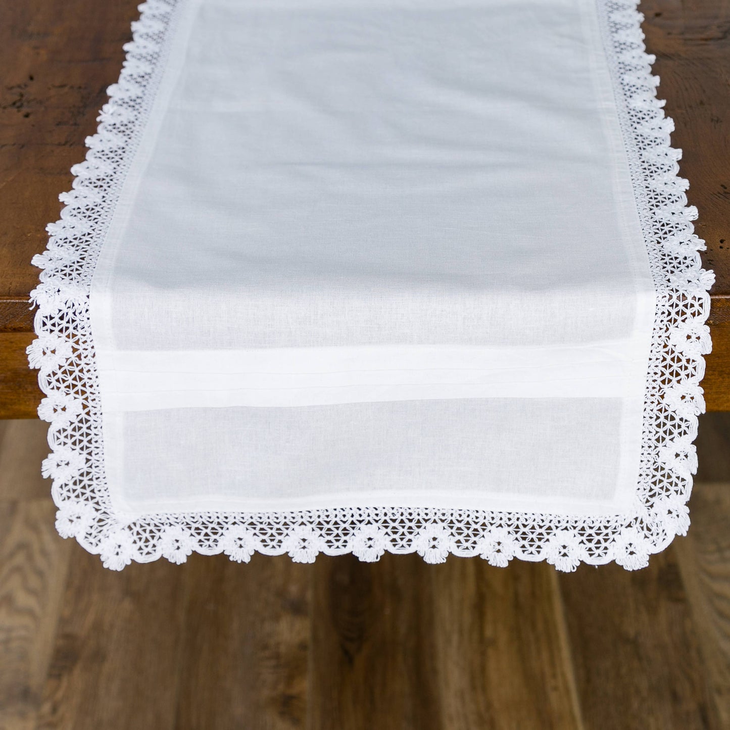 Glenfield 16x72 White Cotton Linen Table Runner