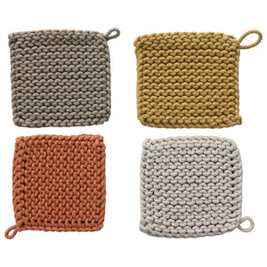 Cotton Crocheted Pot Holders (Earth Tones)