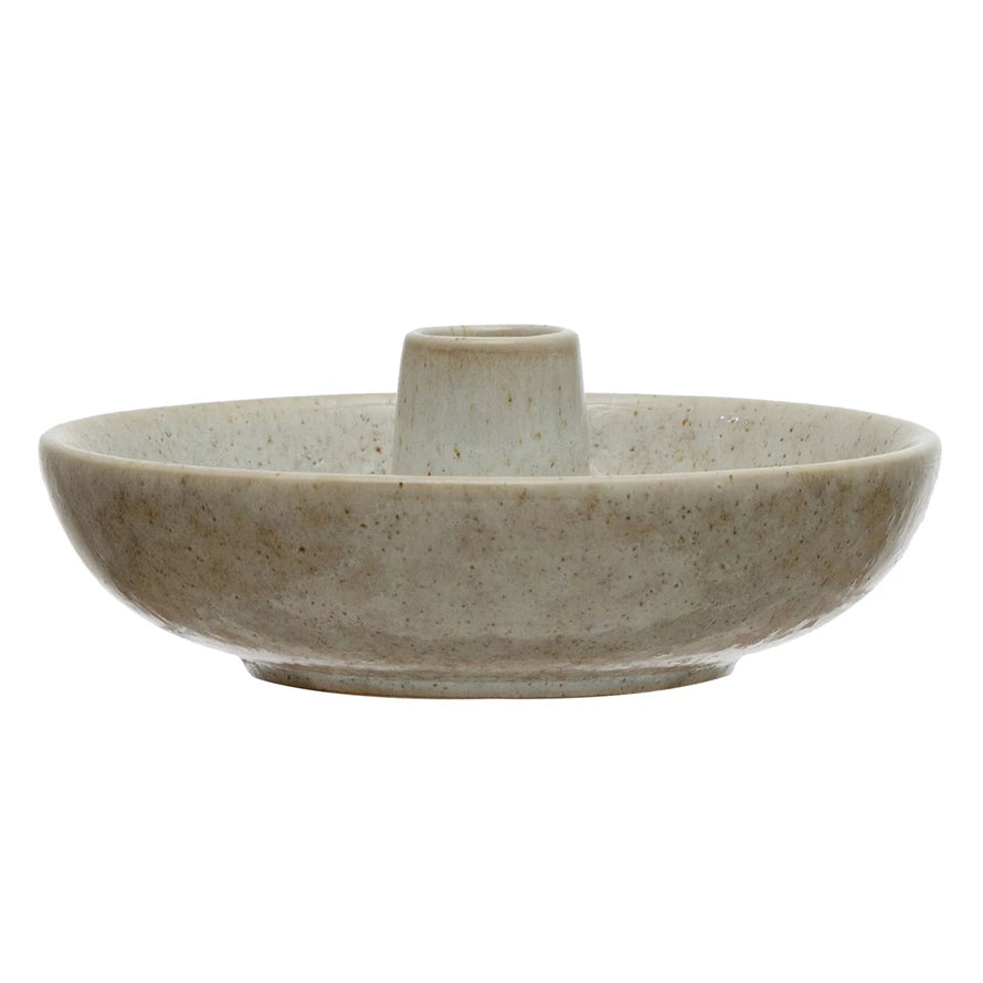 Stoneware Dish with Toothpick Holder