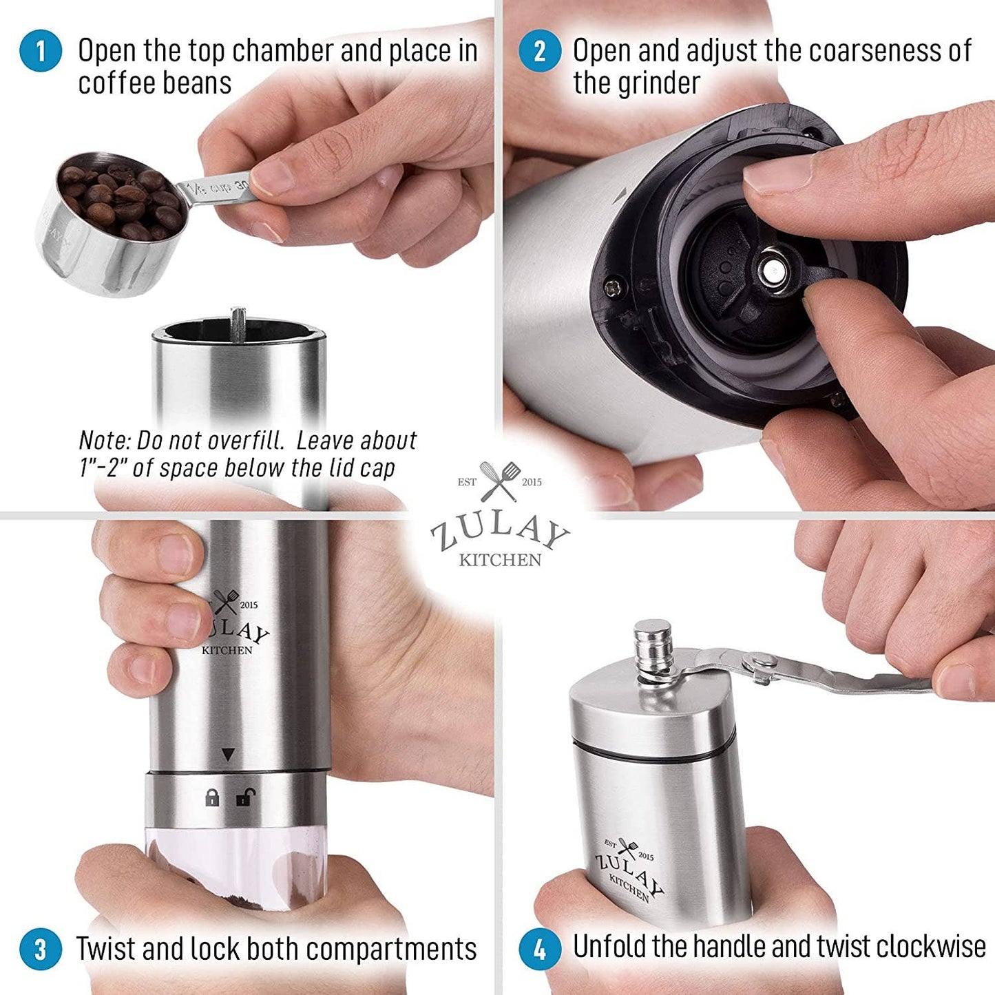 Manual Coffee Grinder With Foldable Handle - Triangular