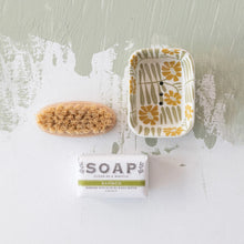 Load image into Gallery viewer, Hand-Stamped Stoneware Soap Dish w/ Flowers
