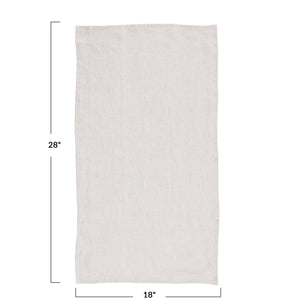 Stonewashed Linen Tea Towel, Ivory