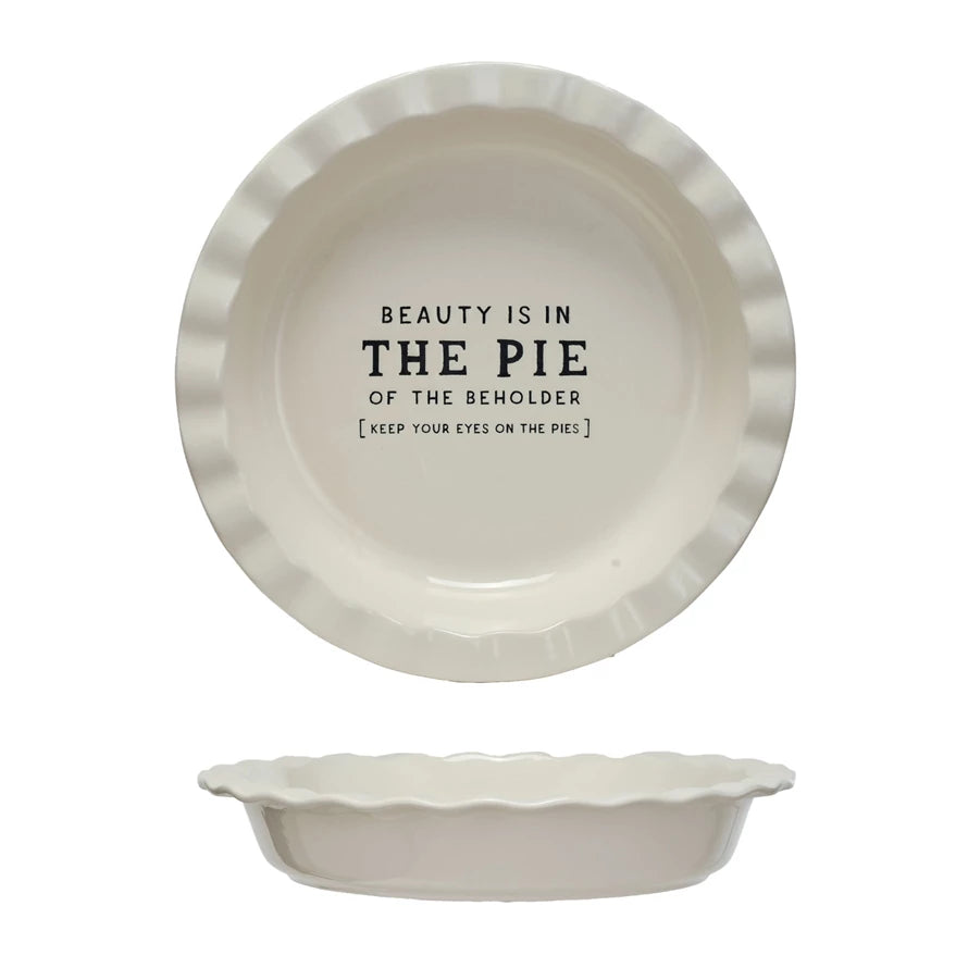 Stoneware Pie Dish w/Saying