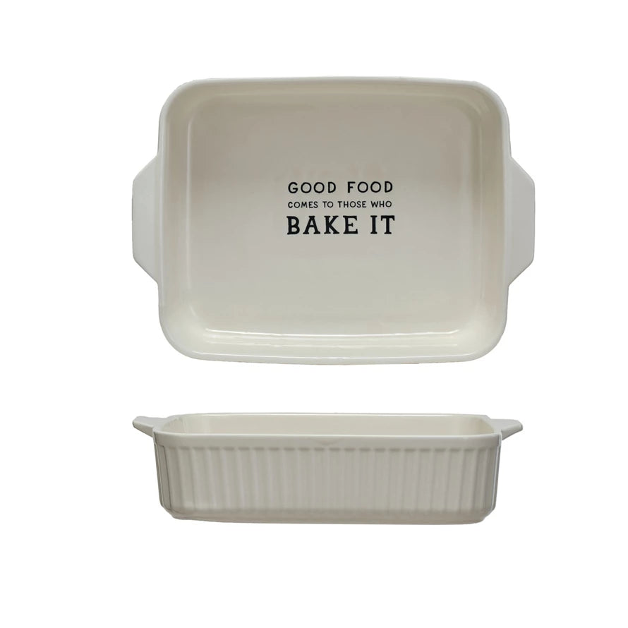 Stoneware Baker w/saying 1Qt