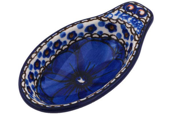 Dish for Pits 4" Cobalt Poppies Theme UNIKAT