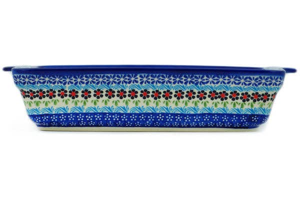 Rectangular Baker with Handles 15" Spring Country Trip Theme