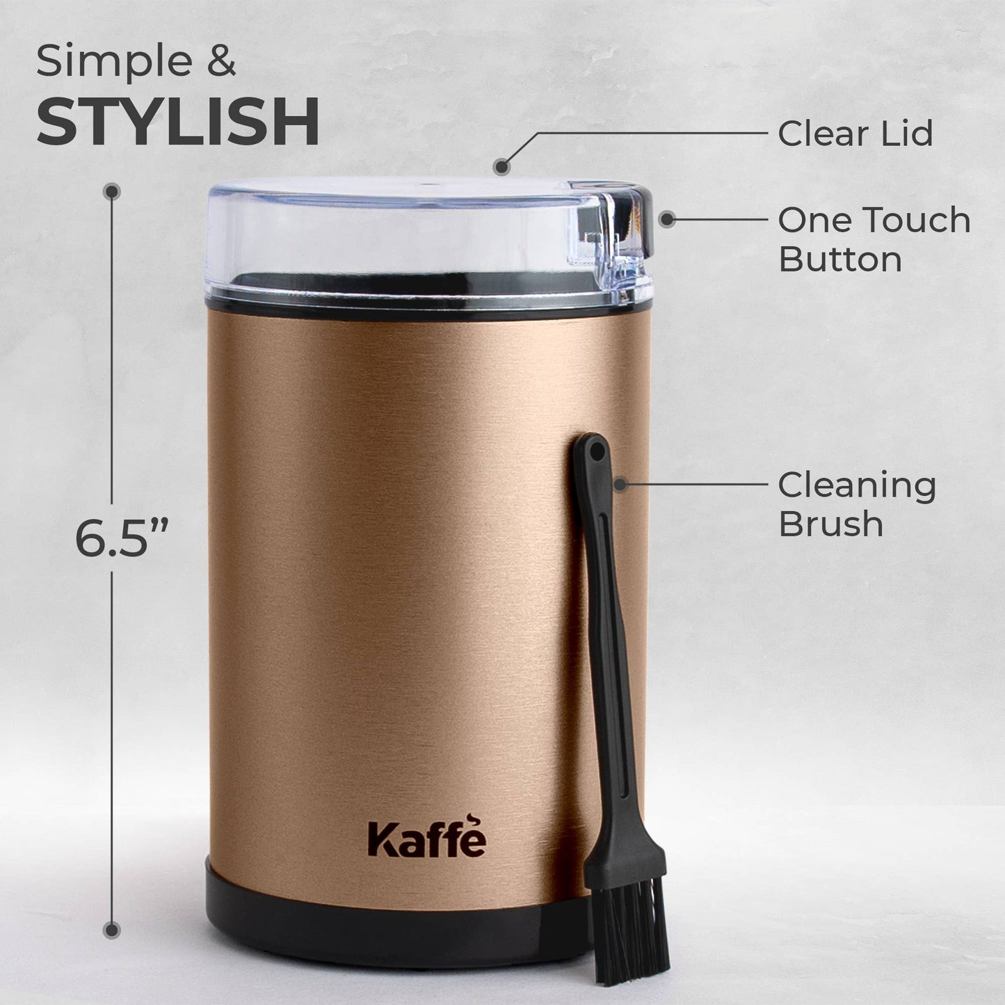 Kaffe Electric Coffee Grinder w/ Cleaning Brush - 3oz