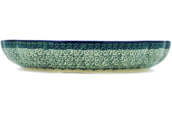 Chip and Dip Platter 10" Green Tranquility Theme UNIKAT