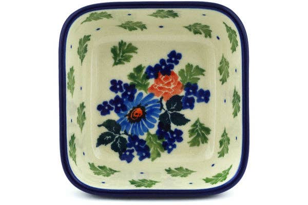 Square Bowl 4" Countryside Floral Bloom Theme