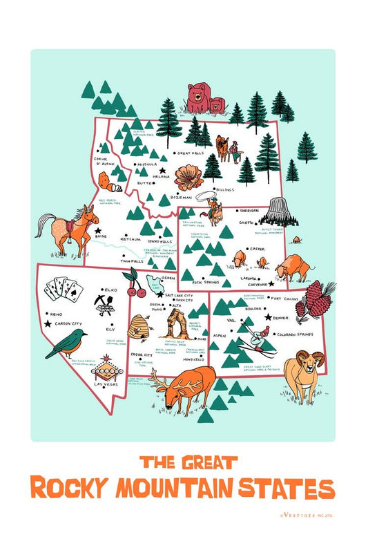 Rocky Mountain States Region Tea Towel