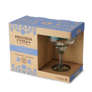 Primavera Recycled Glass Margarita Glasses - Set of 2