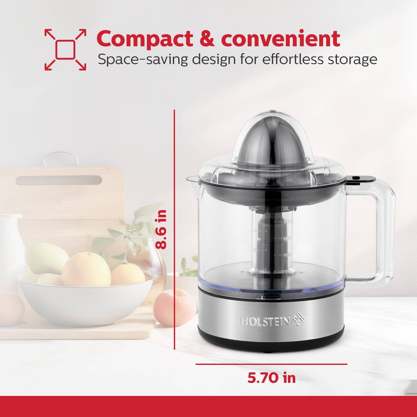 27-OZ ELECTRIC CITRUS JUICER - BLACK AND STAINLESS STEEL