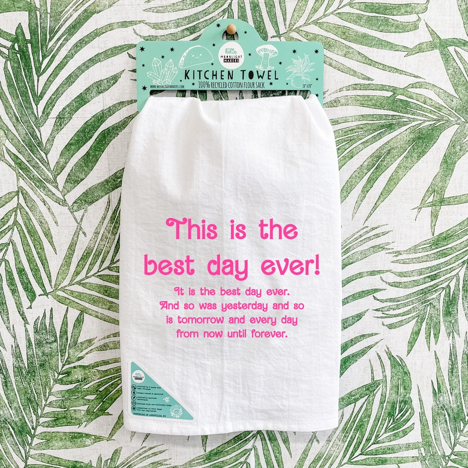 Best Day Ever- White Dish Towel