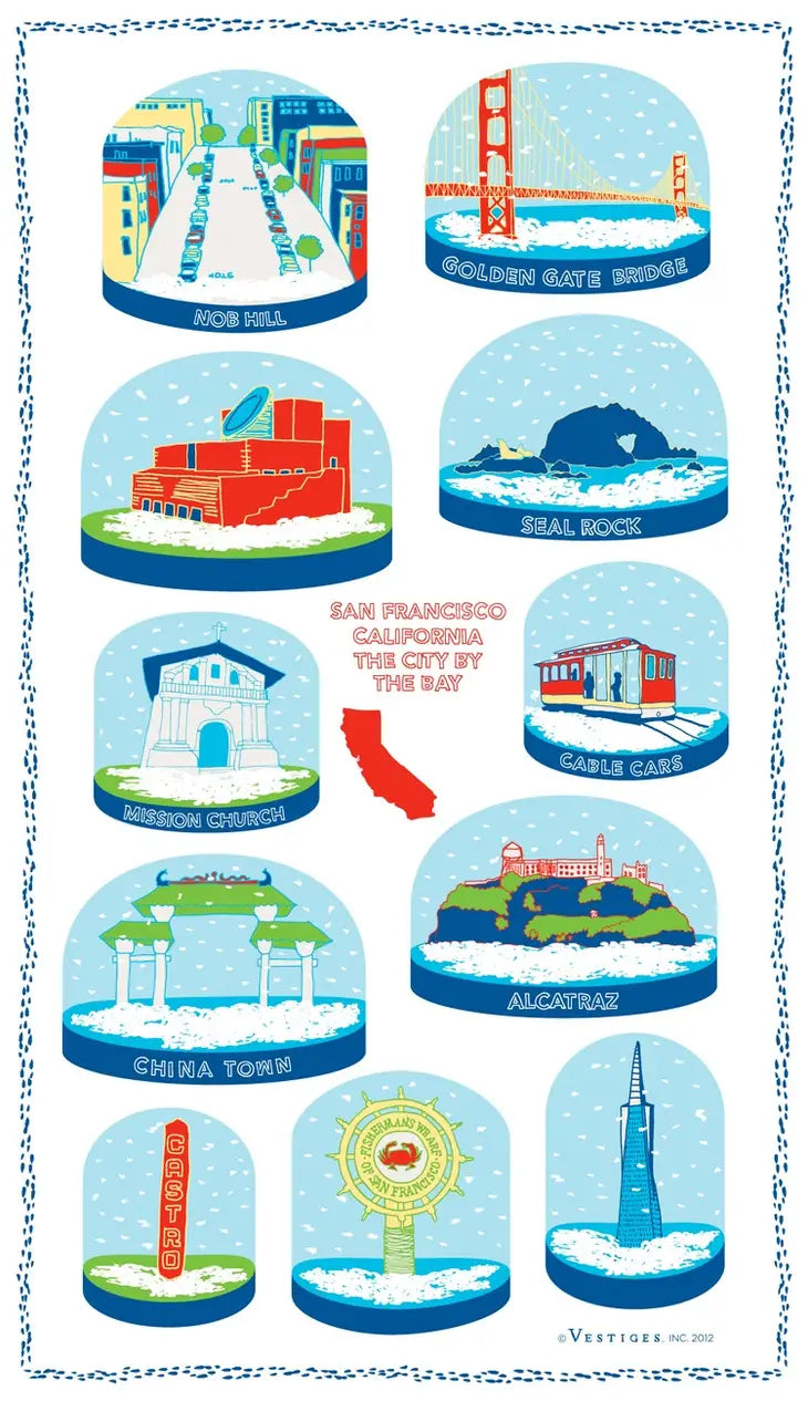 San Francisco Snow Globe Towel