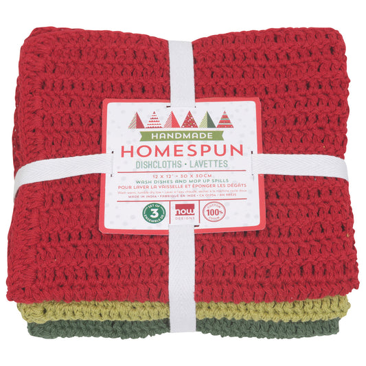 Homespun Holiday Dishcloths (Set of 3)