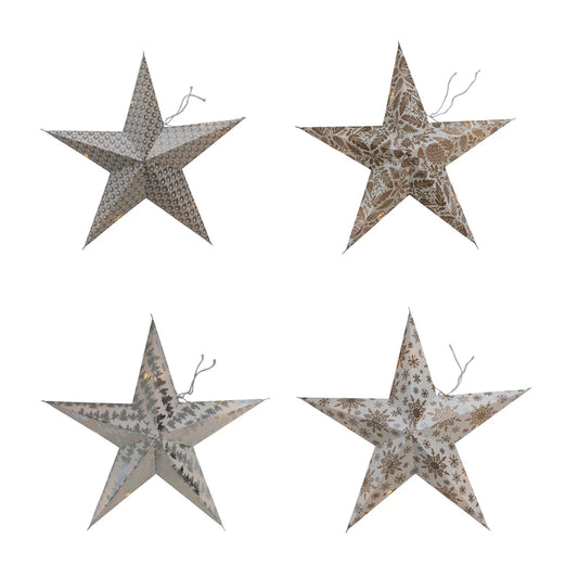 Folding 5-Point Recycled Paper Star Ornament