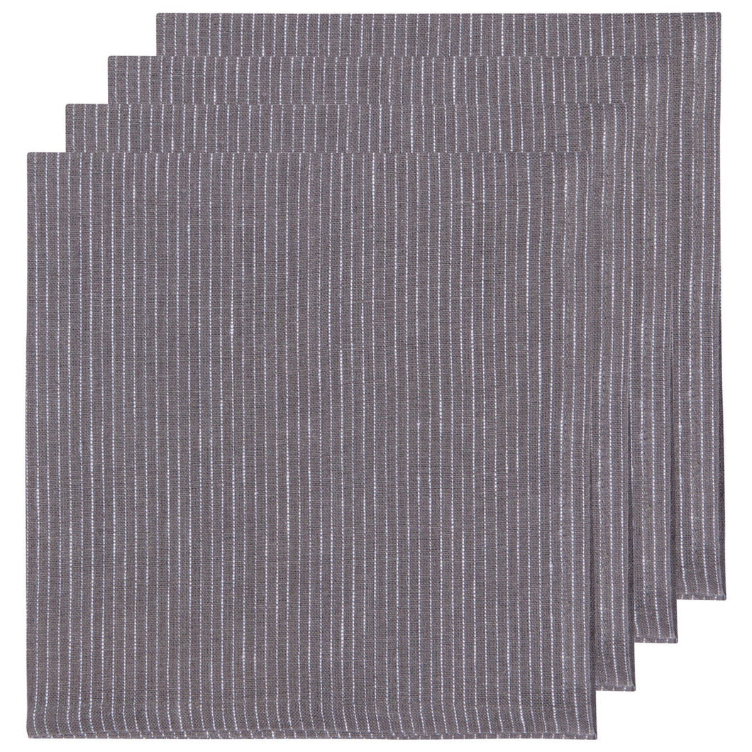 Shadow Pinstripe Linen Napkins (Set of 4)