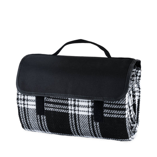 Dine™ Picnic Blanket in Black Plaid by True