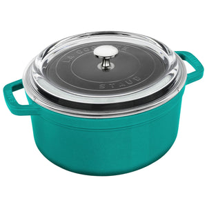 Staub 4 Qt Round Dutch Oven Cocotte with Glass Lid