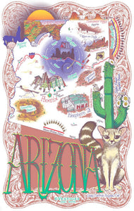 Arizona State Icons Tea Towel
