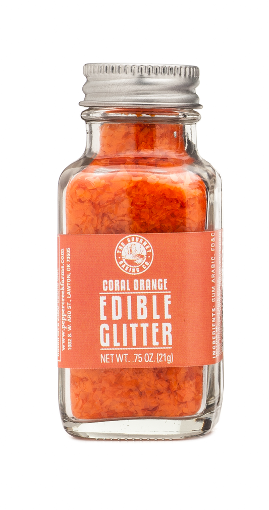 Coral Orange Edible Glitter 0.75 Oz.