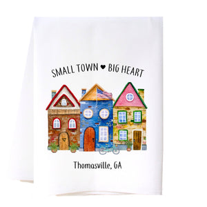 Small Town Big Heart- South Orange Flour Sack Towel