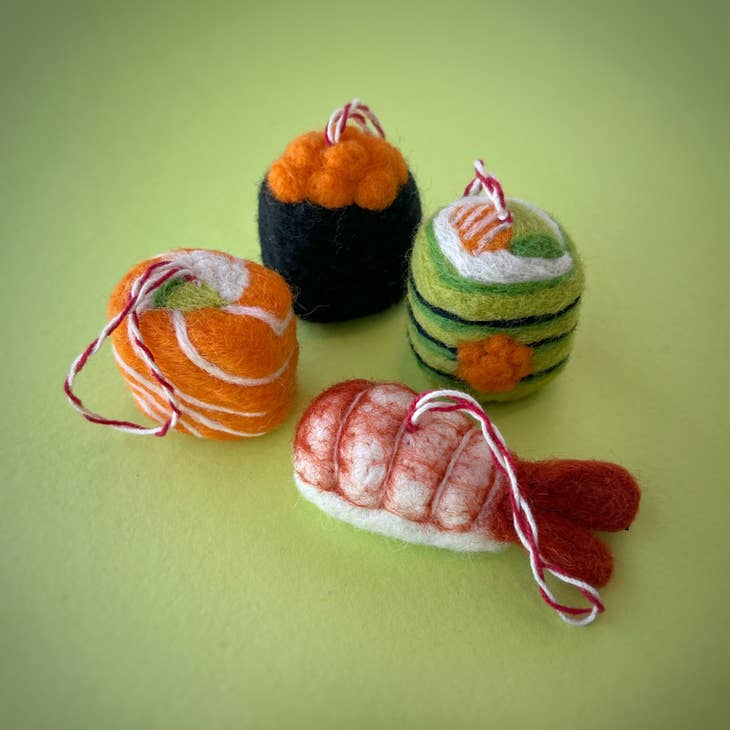 Sushi Felt Wool Christmas Ornament