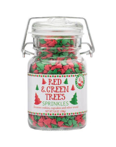Red and Green Xmas Tree Sprinkles 5.6 Oz.