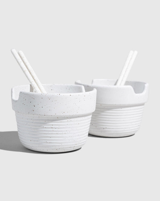 Stackable Stonewear Noodle Bowl Set